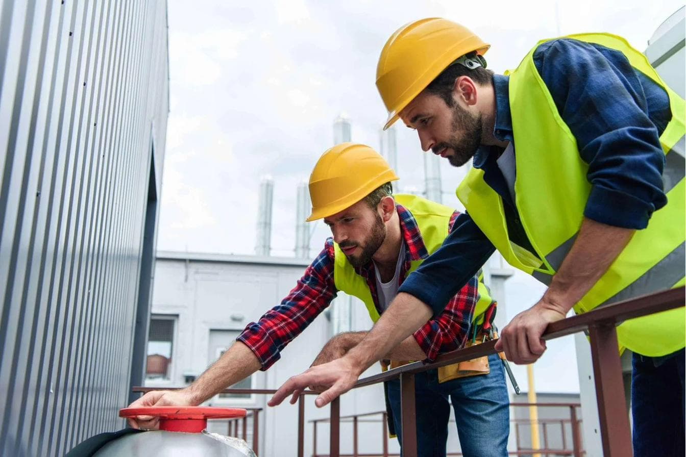 South African industrial worksite — safety inspection in progress